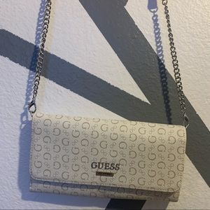 White and nude guess purse/wallet